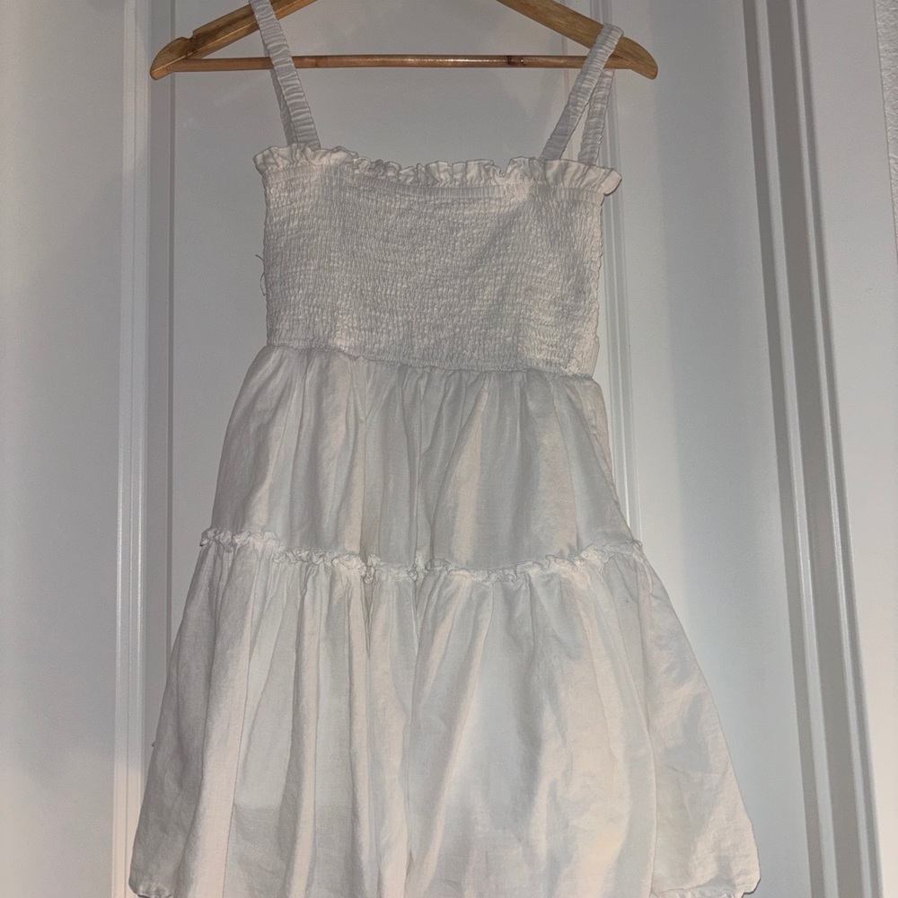 Altar'd State White Tiered Mini Sundress